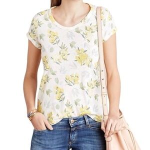 Anthropologie T.LA NWT Floral Print Women's Top - White and Yellow